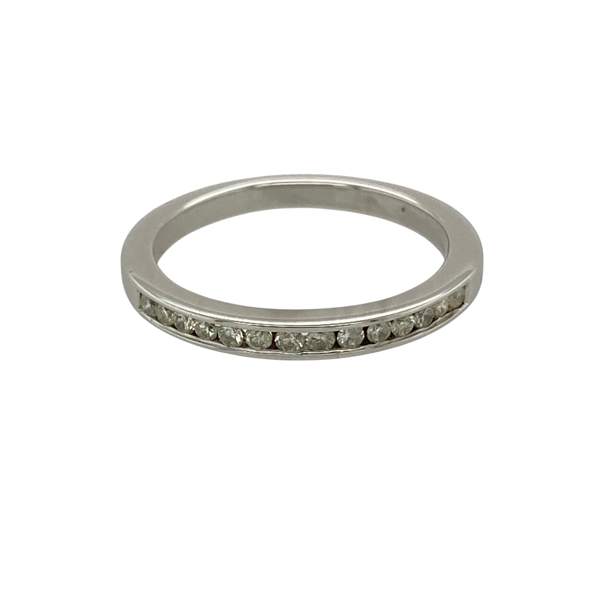 18ct White Gold & Diamond Channel Set Band Ring