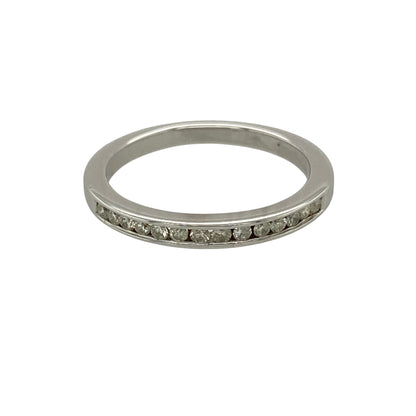 18ct White Gold & Diamond Channel Set Band Ring