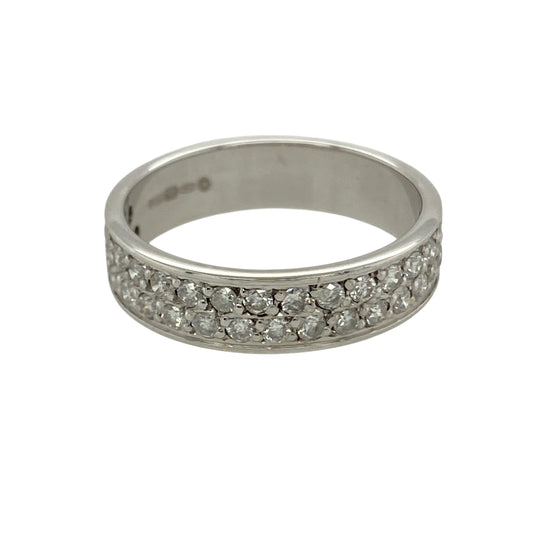 18ct White Gold & Diamond Set Band Ring
