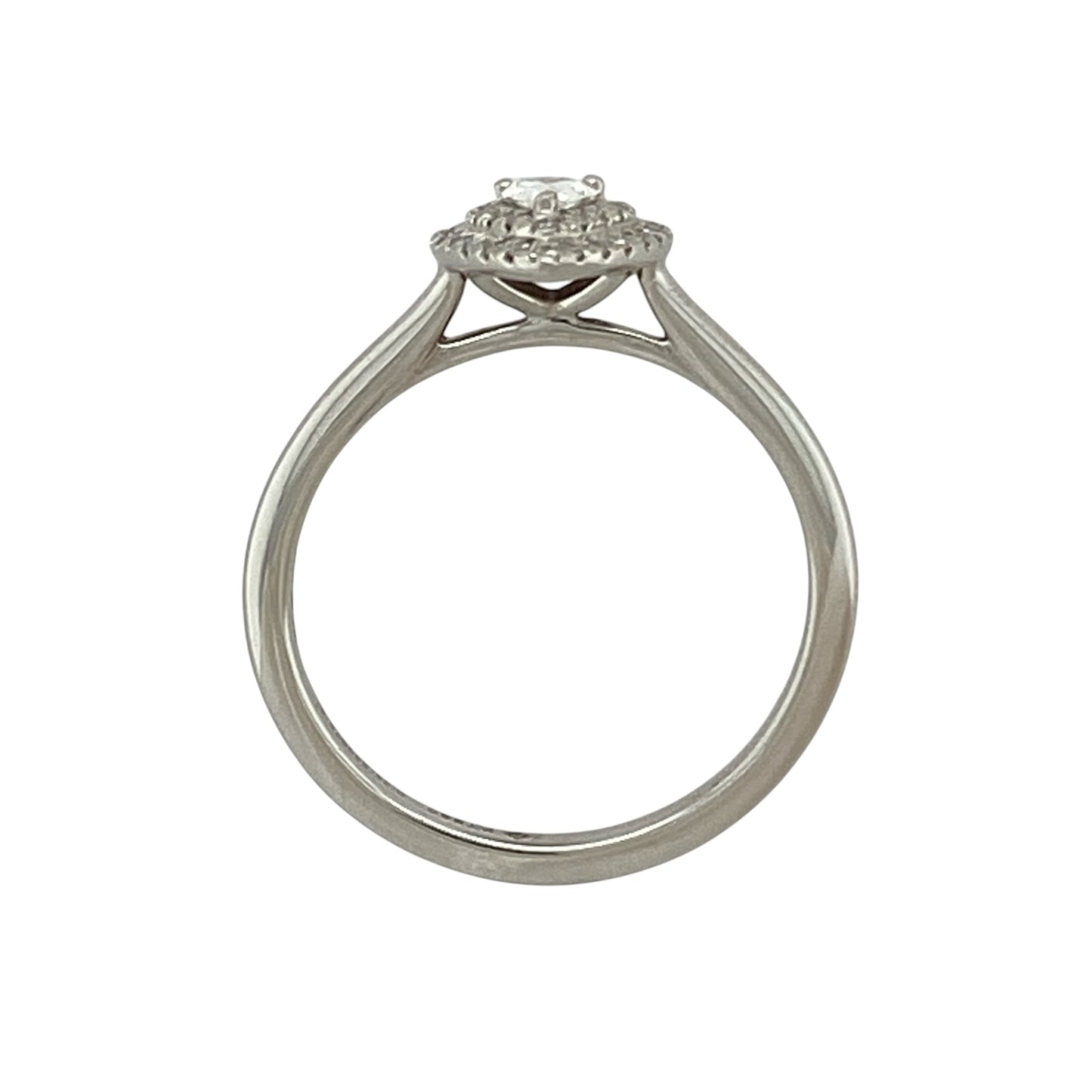 Platinum & Diamond Set Teardrop Double Halo Ring
