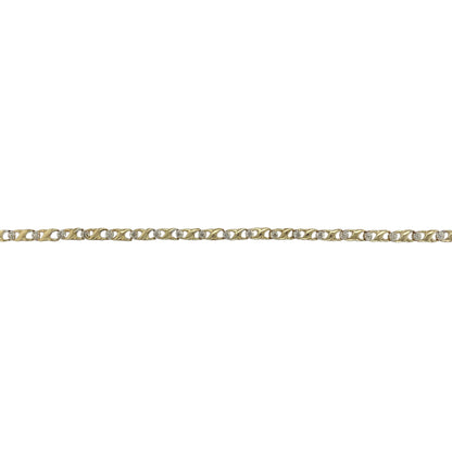 9ct Gold & Diamond Set 7" Kiss Patterned Bracelet