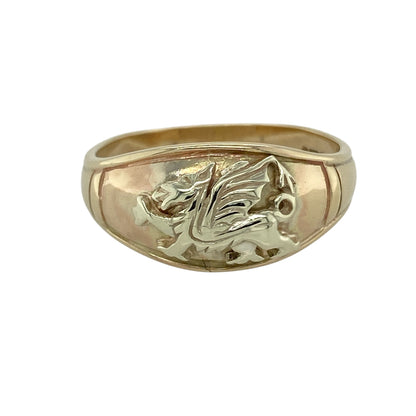 9ct Gold Welsh Dragon Band Ring