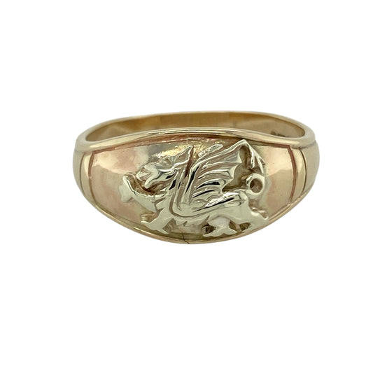 9ct Gold Welsh Dragon Band Ring