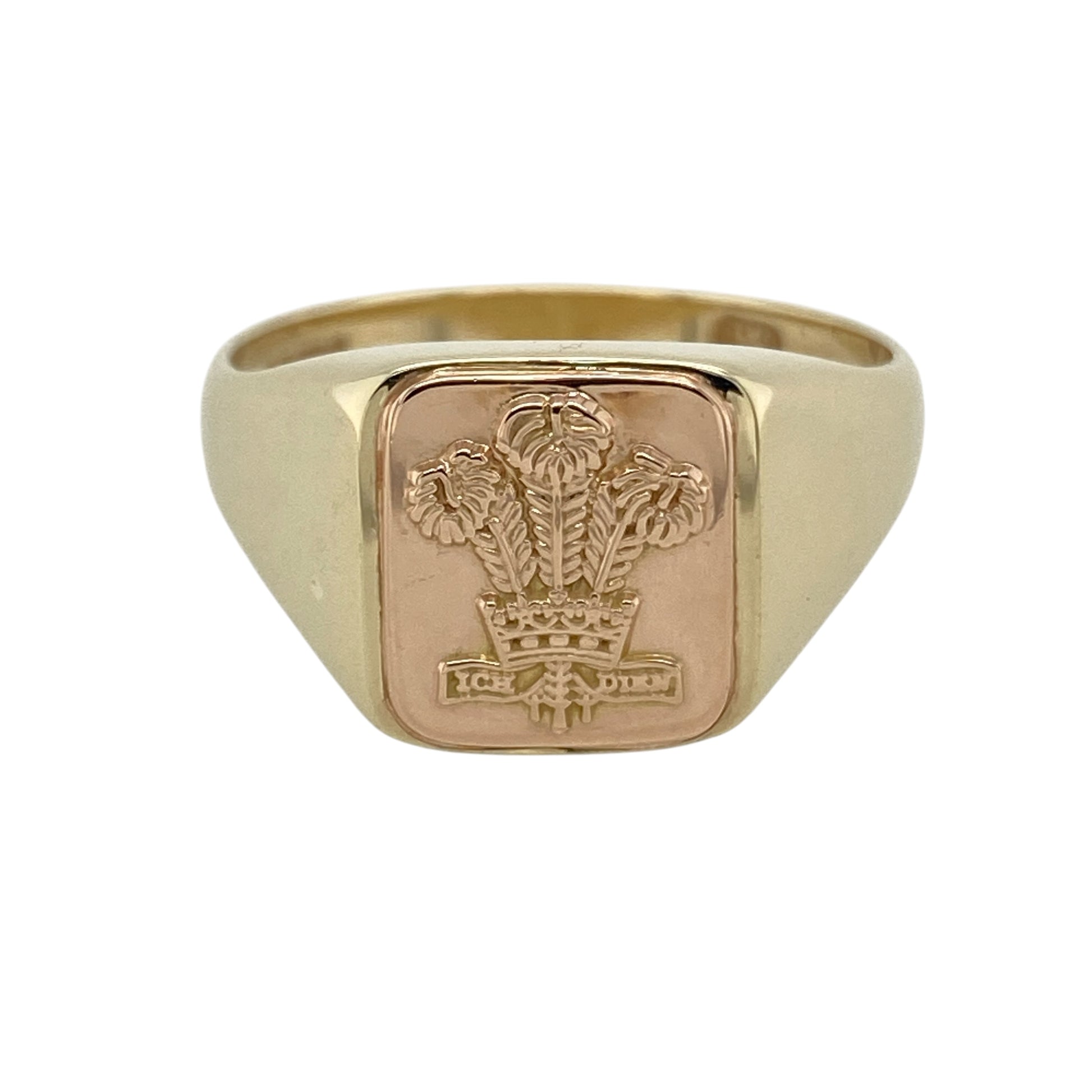 9ct Gold Clogau Three Feathers Rectangle Signet Ring