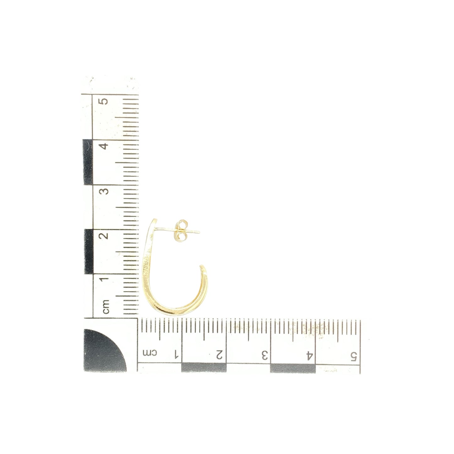 9ct Gold Open Weave Curved Bar Stud Earrings