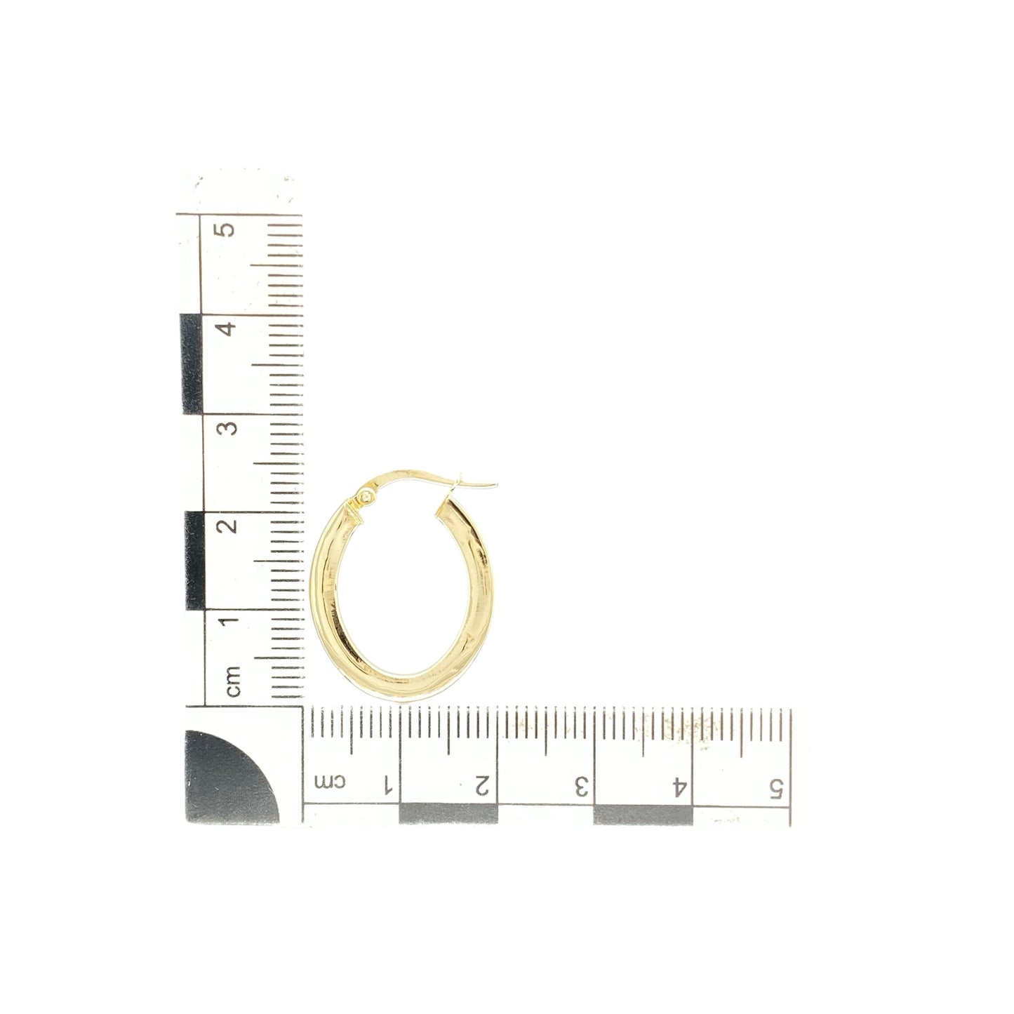 9ct Gold Plain Flat Oval Creole Earrings