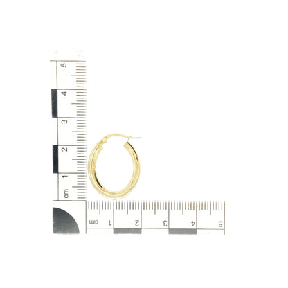 9ct Gold Plain Flat Oval Creole Earrings