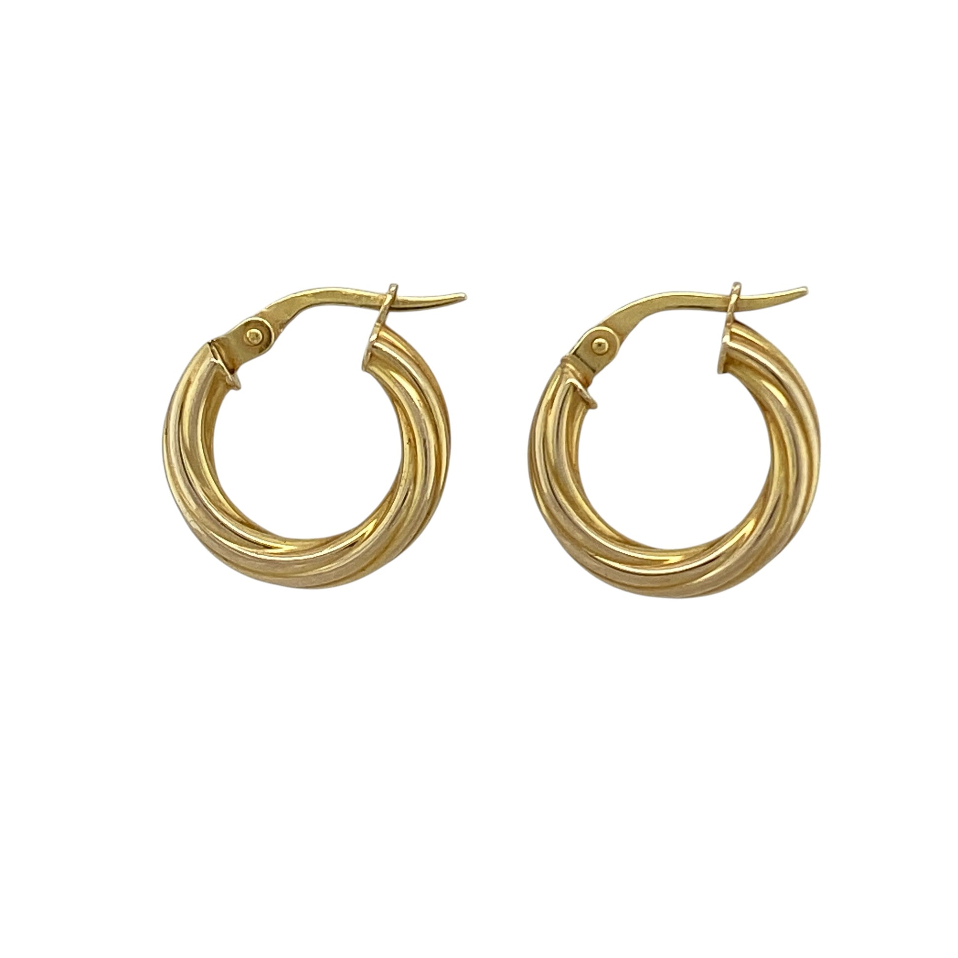 9ct Gold Twisted Hoop Creole Earrings