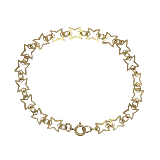 9ct Gold 7.5" Star Bracelet