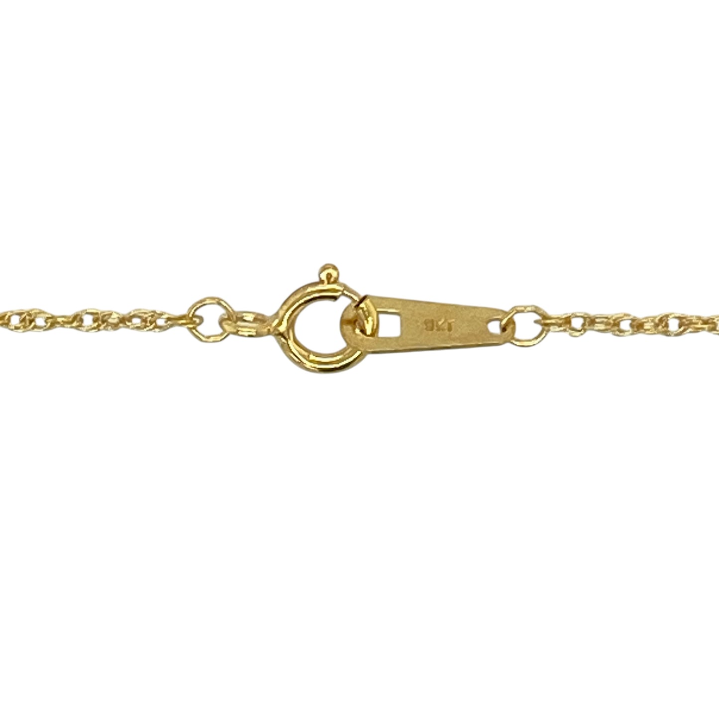 9ct Gold & Green Stone Oval 16" Necklace
