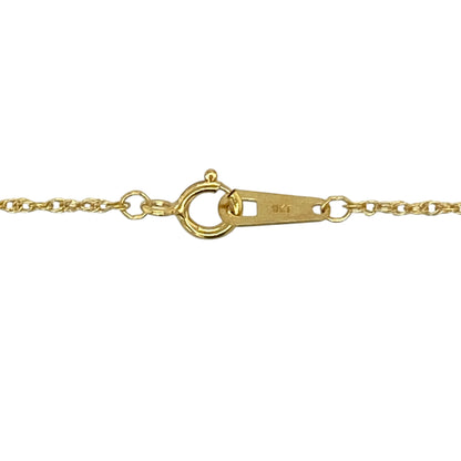 9ct Gold & Green Stone Oval 16" Necklace