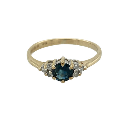 9ct Gold Diamond & Sapphire Set Ring