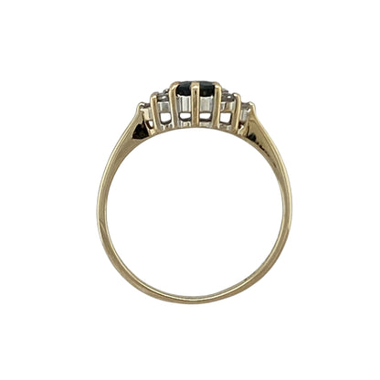 9ct Gold Diamond & Sapphire Set Ring