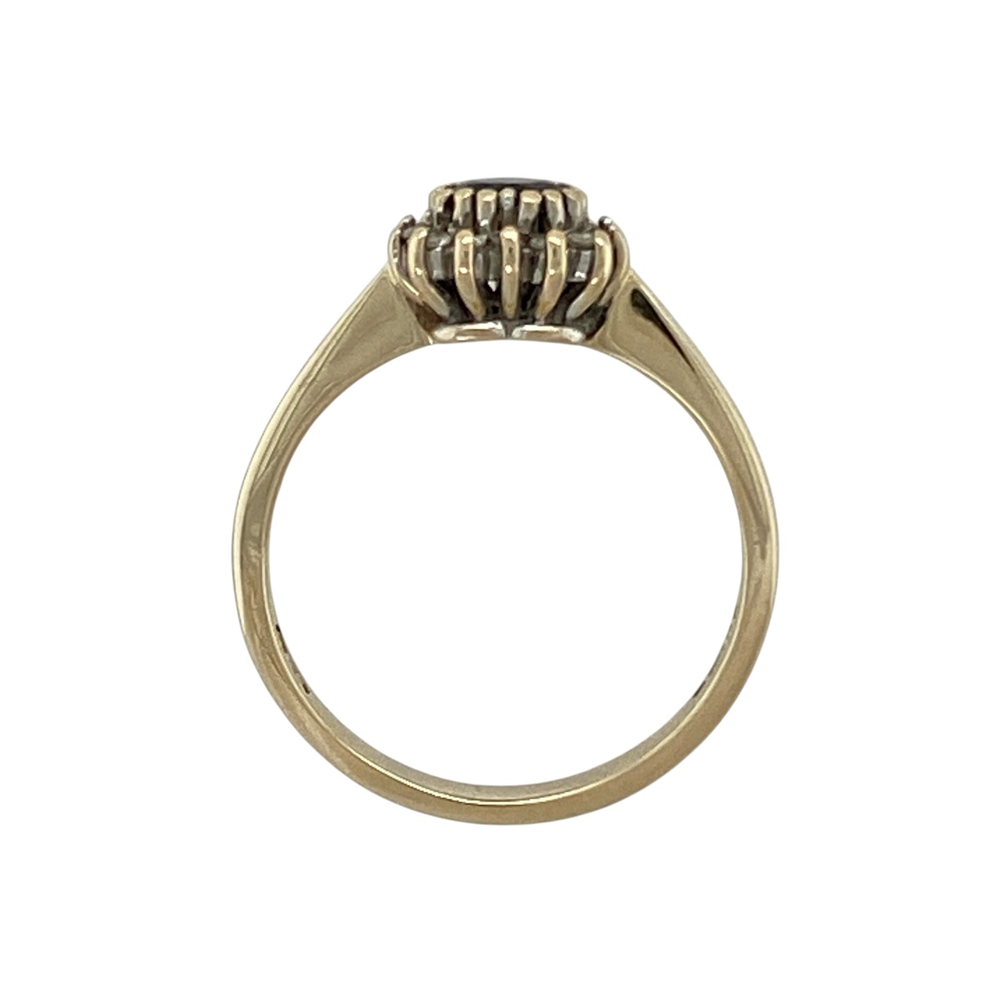 9ct Gold Diamond & Sapphire Heart Cluster Ring