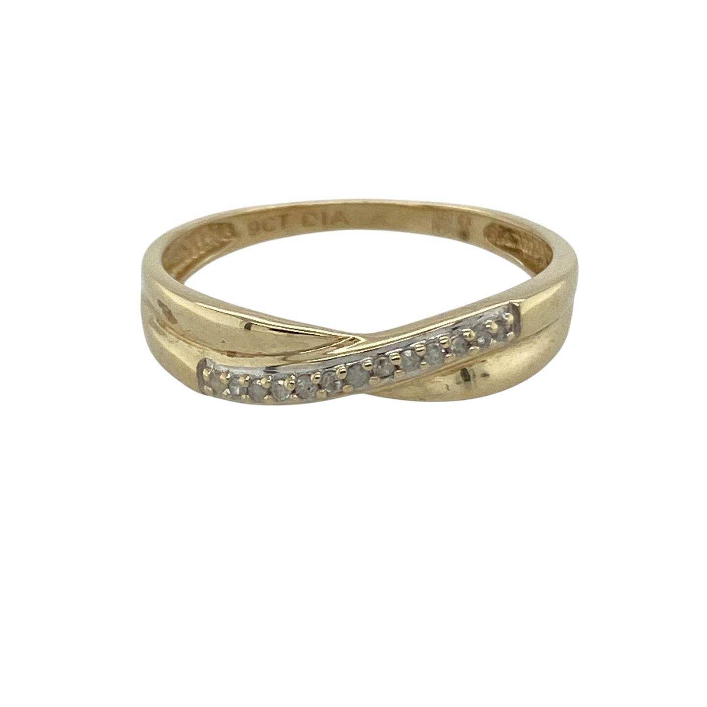 9ct Gold & Diamond Crossover Band Ring