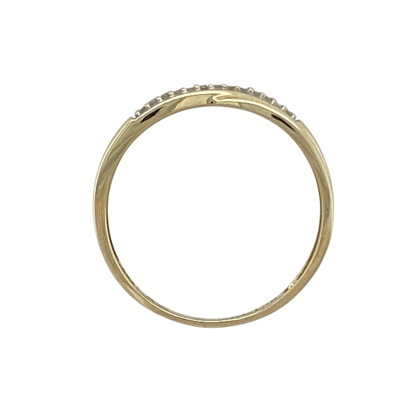 9ct Gold & Diamond Crossover Band Ring