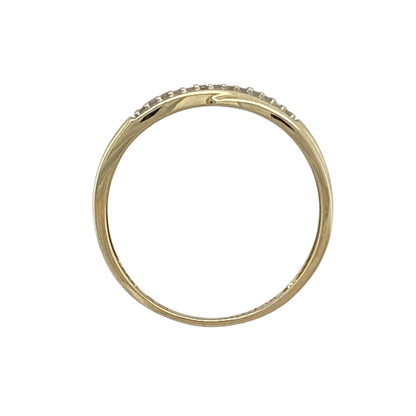 9ct Gold & Diamond Crossover Band Ring