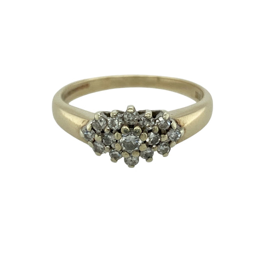 9ct Gold & Diamond Set Cluster Ring