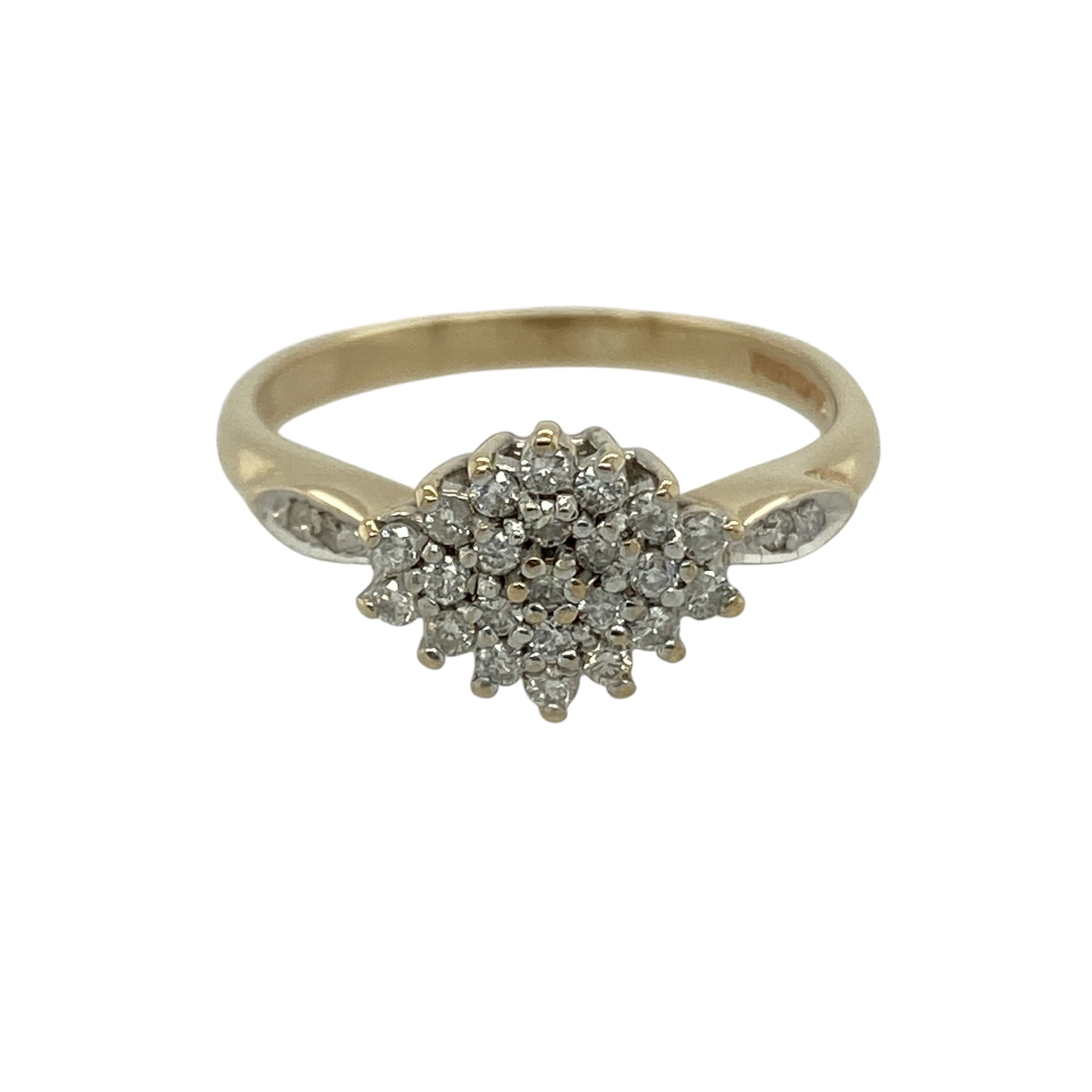 9ct Gold & Diamond Set Cluster Ring