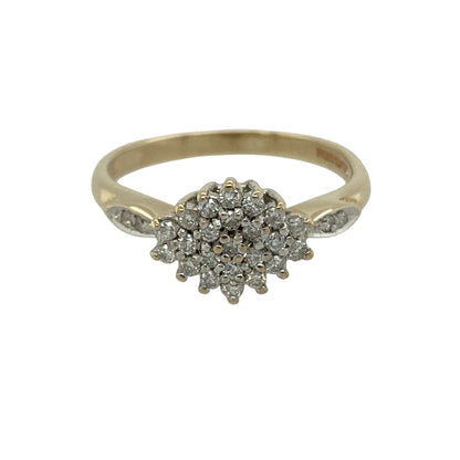 9ct Gold & Diamond Set Cluster Ring