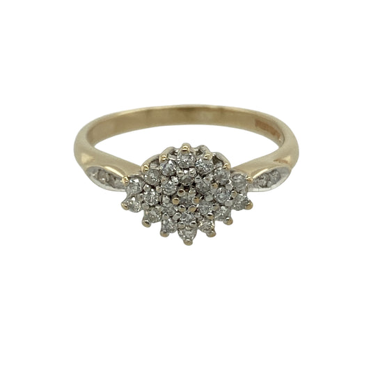 9ct Gold & Diamond Set Cluster Ring