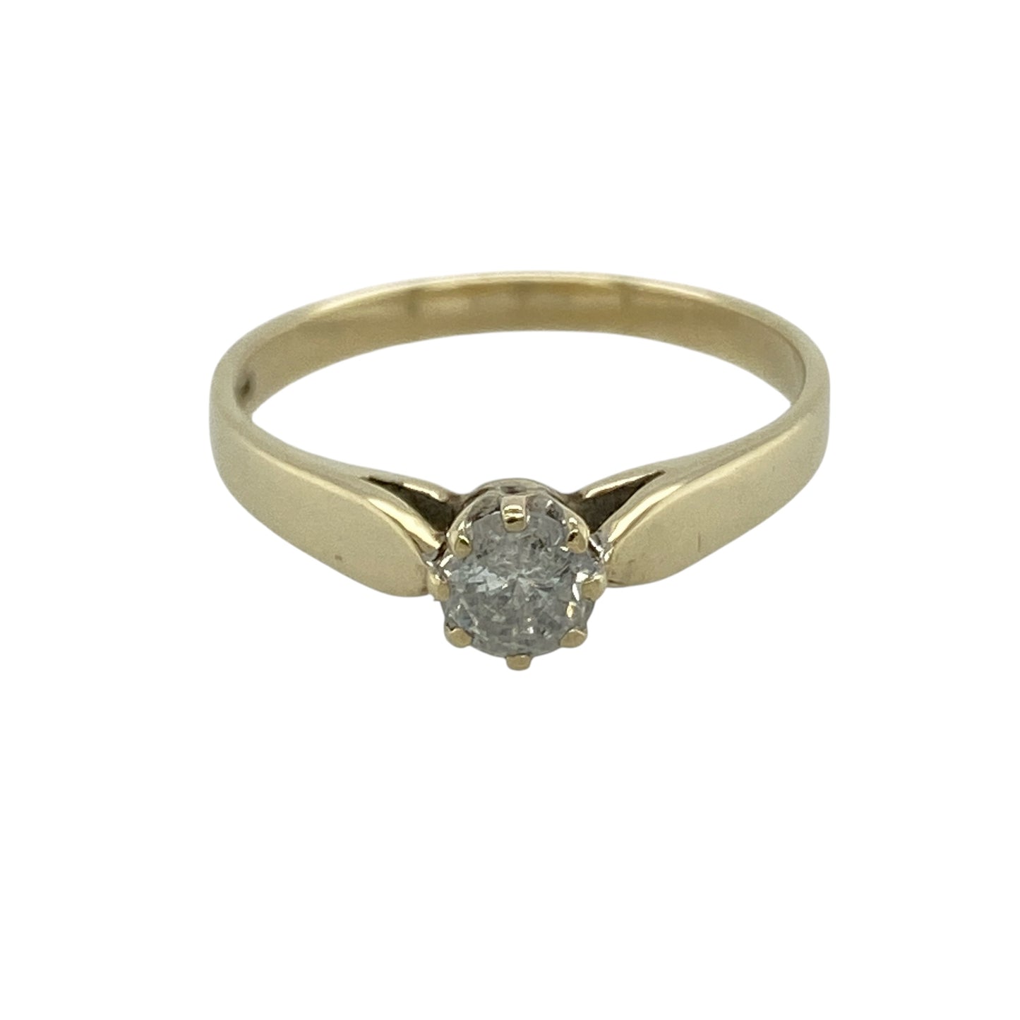 9ct Gold & Diamond Set Solitaire Ring