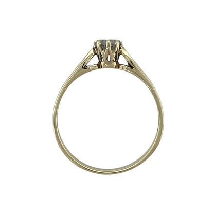 9ct Gold & Diamond Set Solitaire Ring
