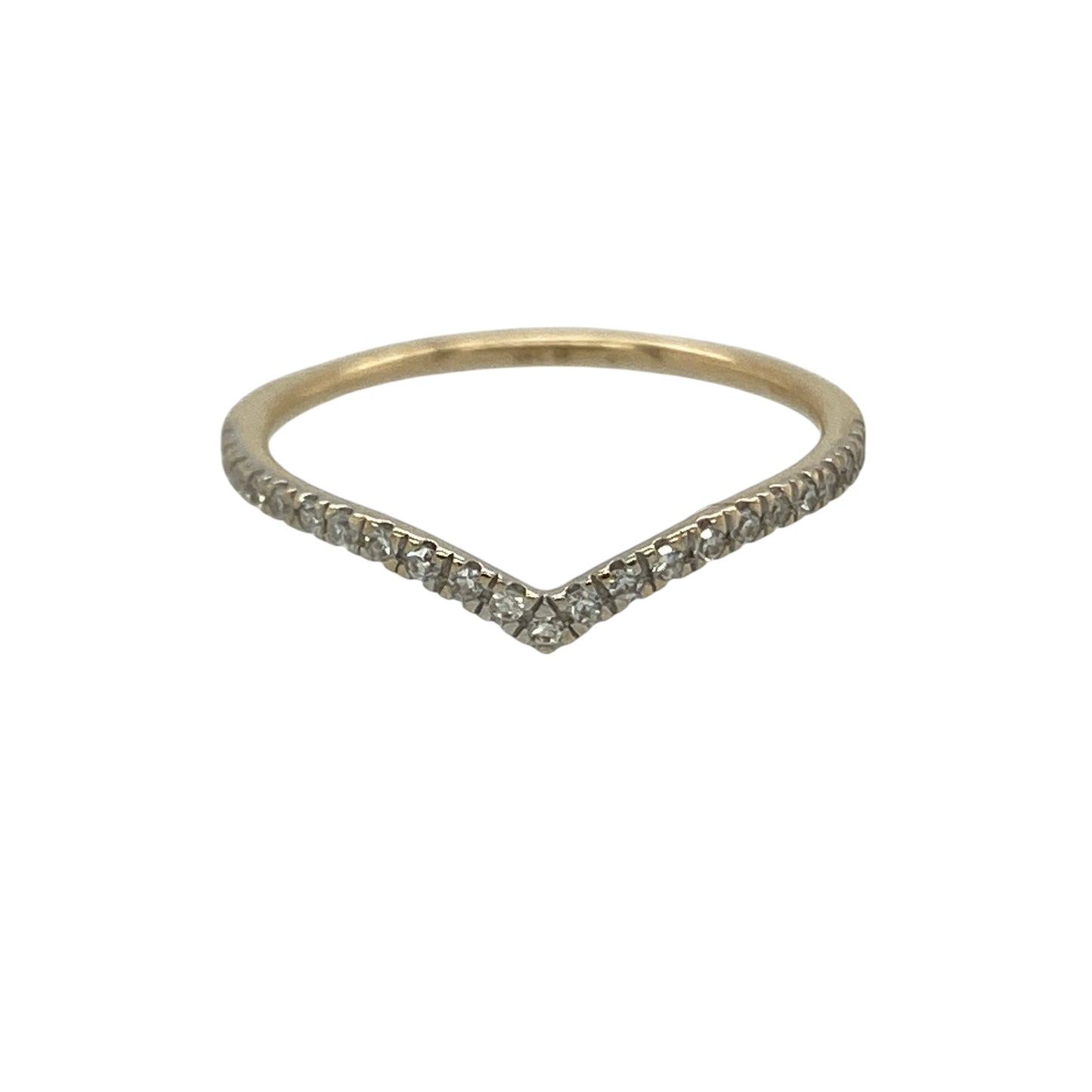 14ct Gold & Diamond Wishbone Ring