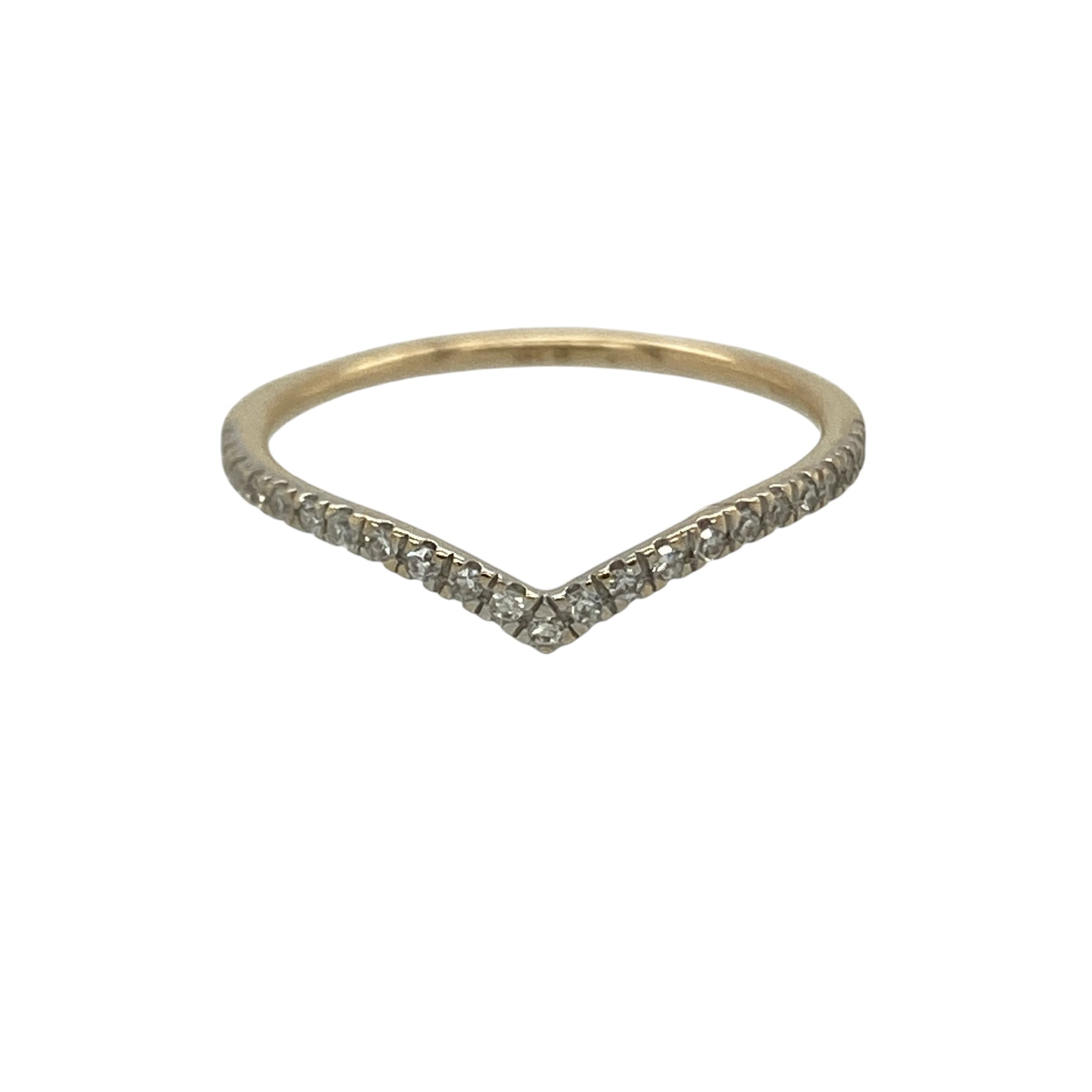 14ct Gold & Diamond Wishbone Ring