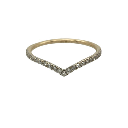14ct Gold & Diamond Wishbone Ring