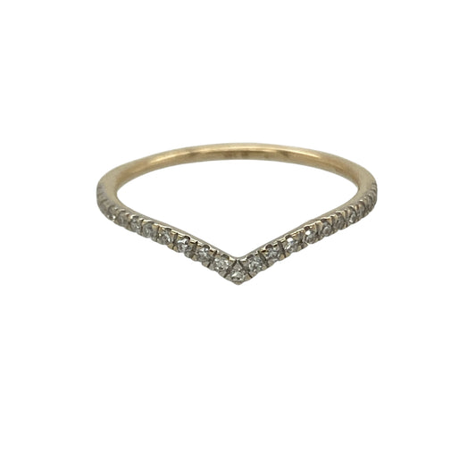 14ct Gold & Diamond Wishbone Ring