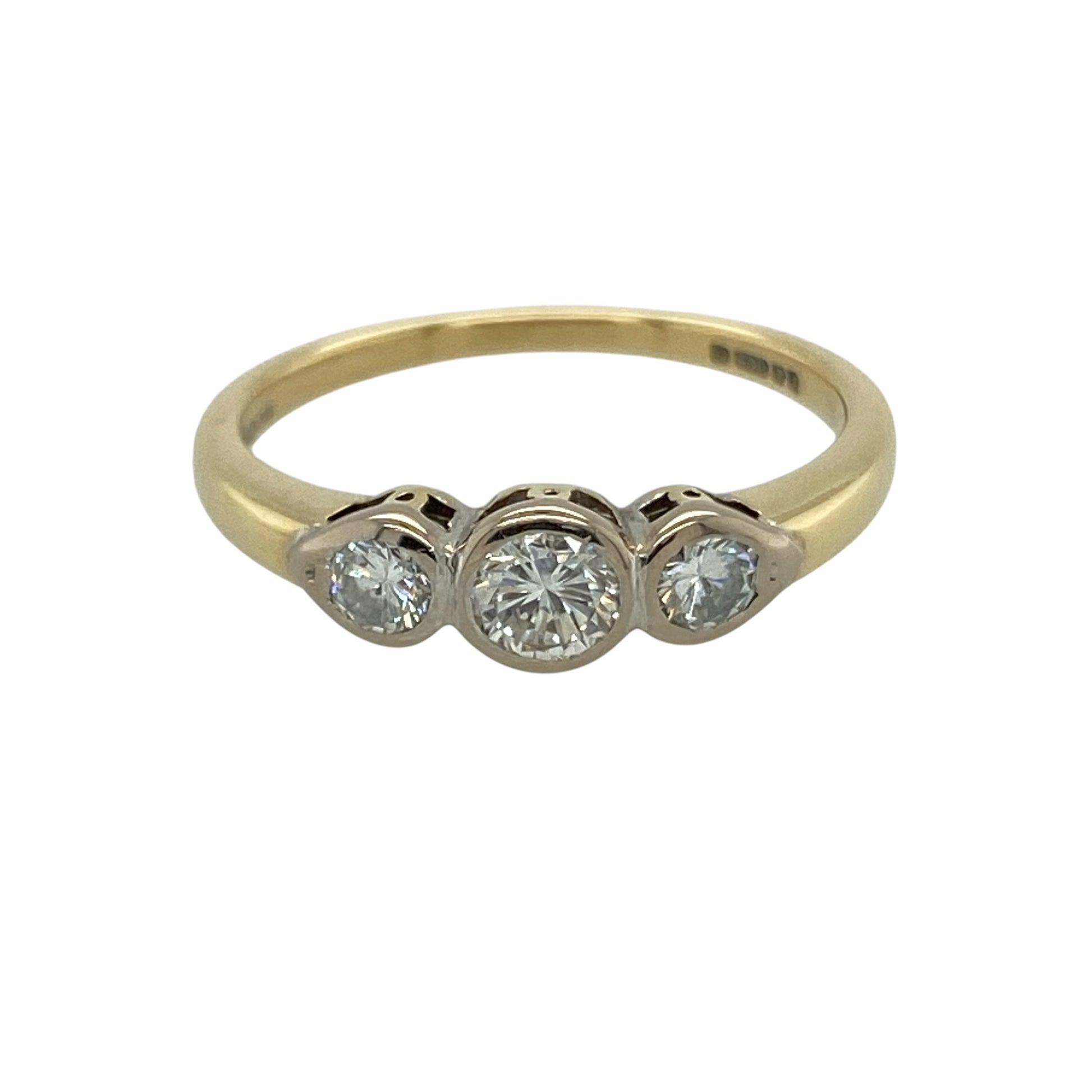 18ct Gold & Diamond Set Trilogy Ring