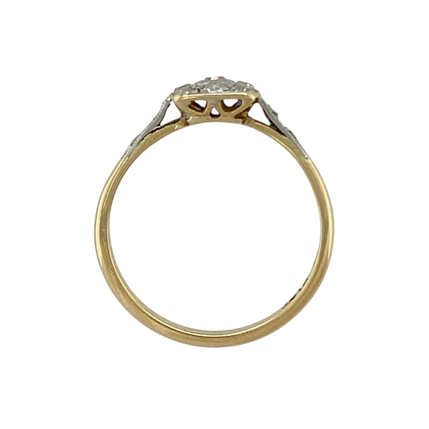 18ct Gold & Platinum Diamond Square Cluster Ring