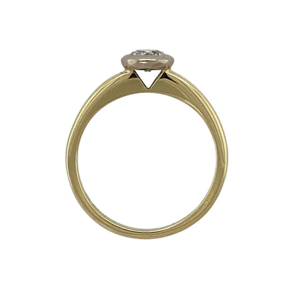 18ct Gold & Diamond Rubover Set Solitaire Ring