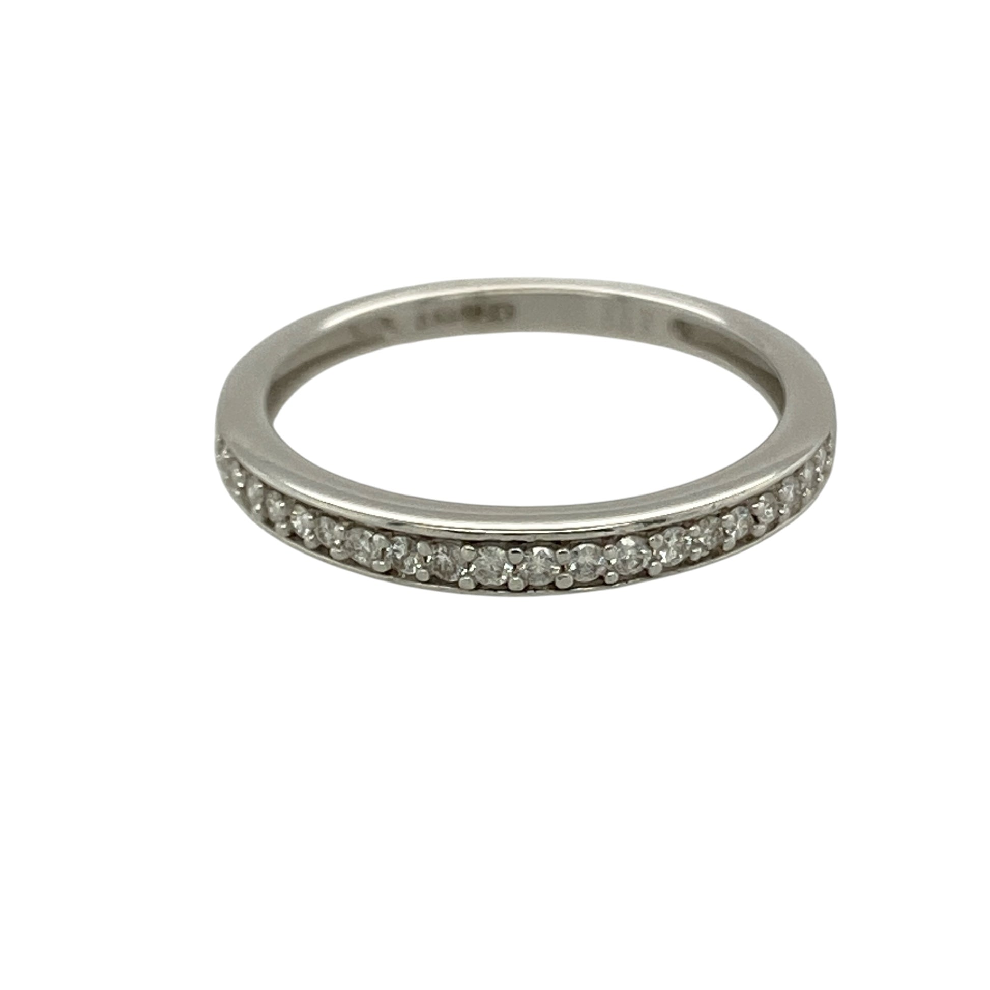 9ct White Gold & Diamond Set Band Ring