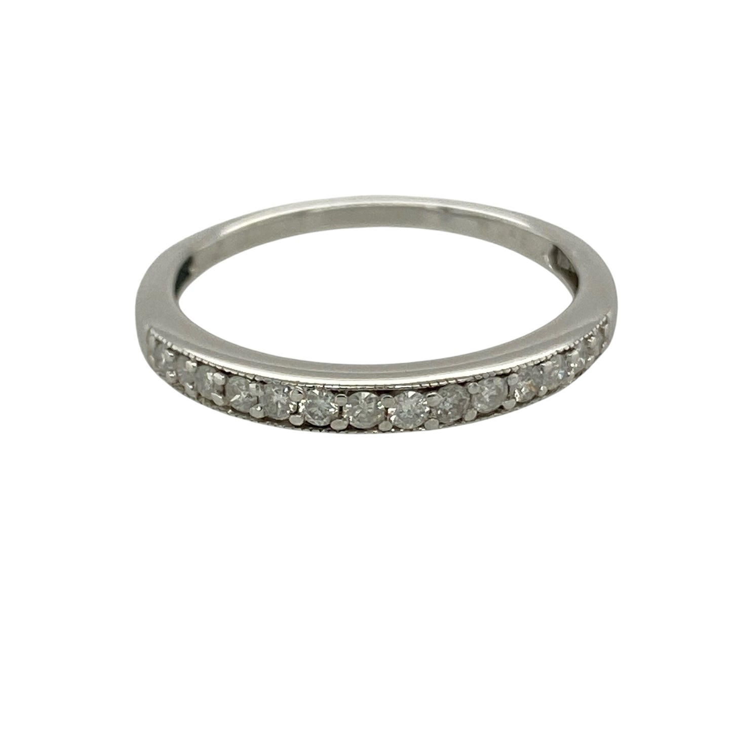 9ct White Gold & Diamond Set Band Ring