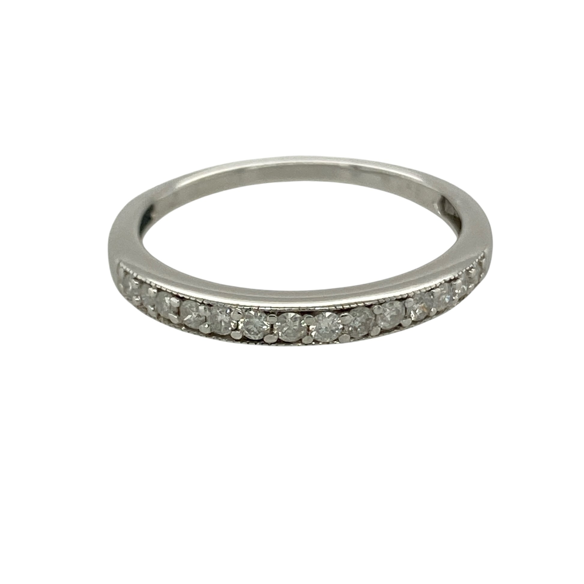 9ct White Gold & Diamond Set Band Ring