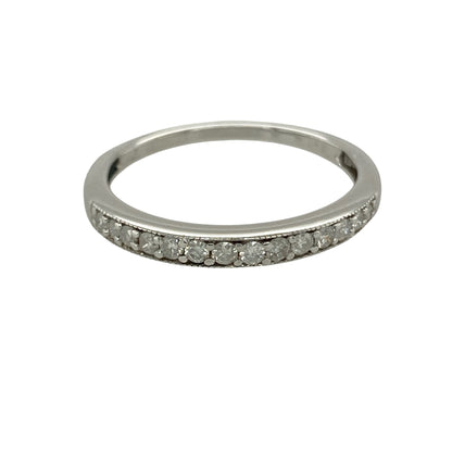 9ct White Gold & Diamond Set Band Ring