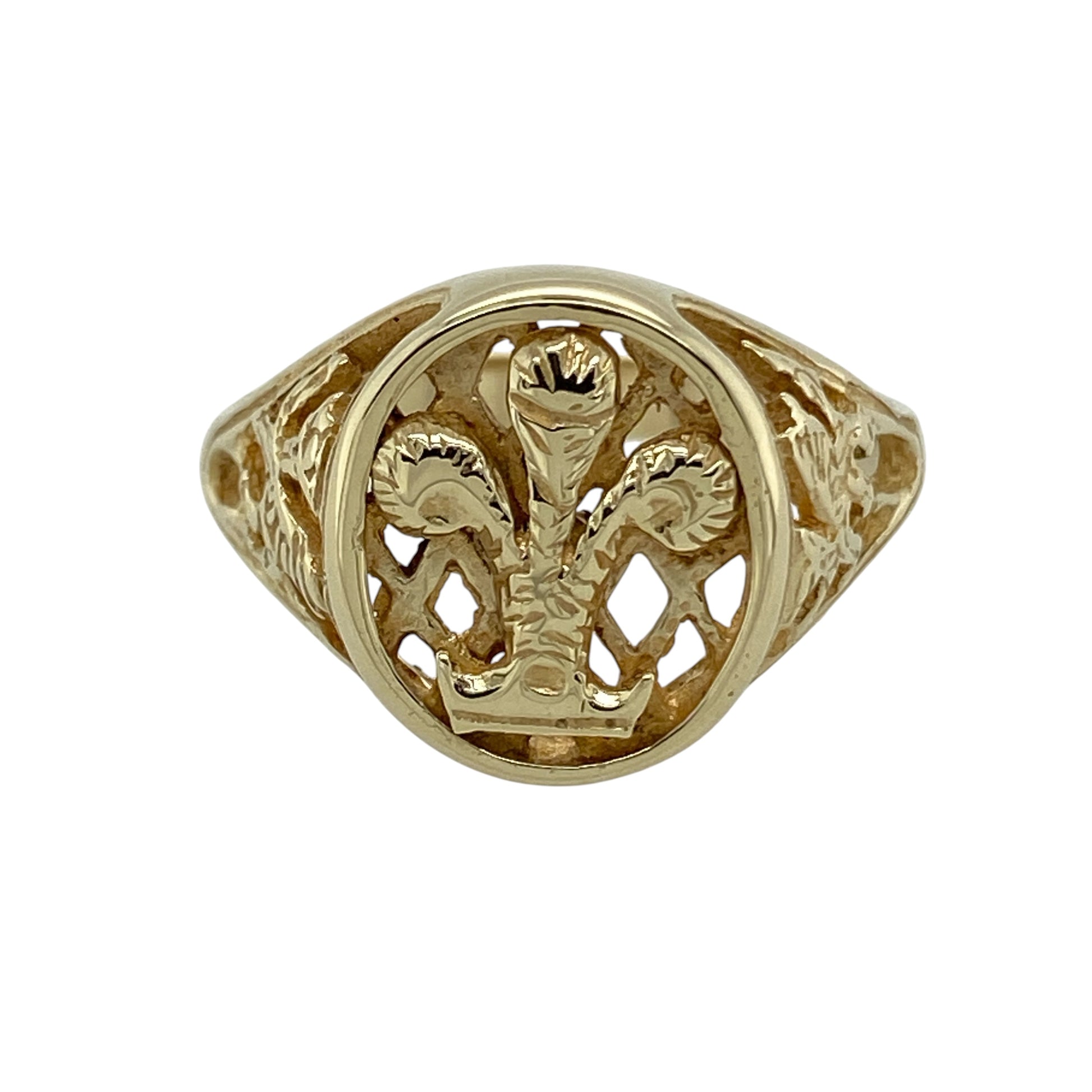 9ct Gold Welsh Three Feathers Signet Ring