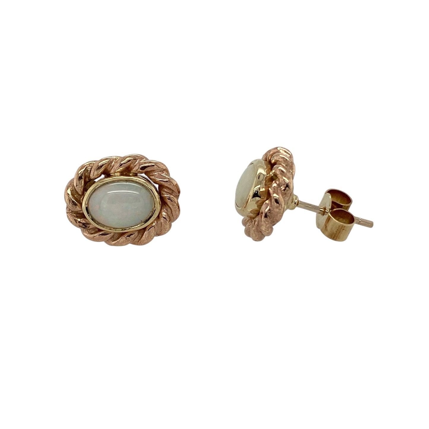 9ct Gold & Opalique Clogau Oval Stud Earrings