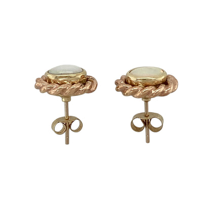9ct Gold & Opalique Clogau Oval Stud Earrings