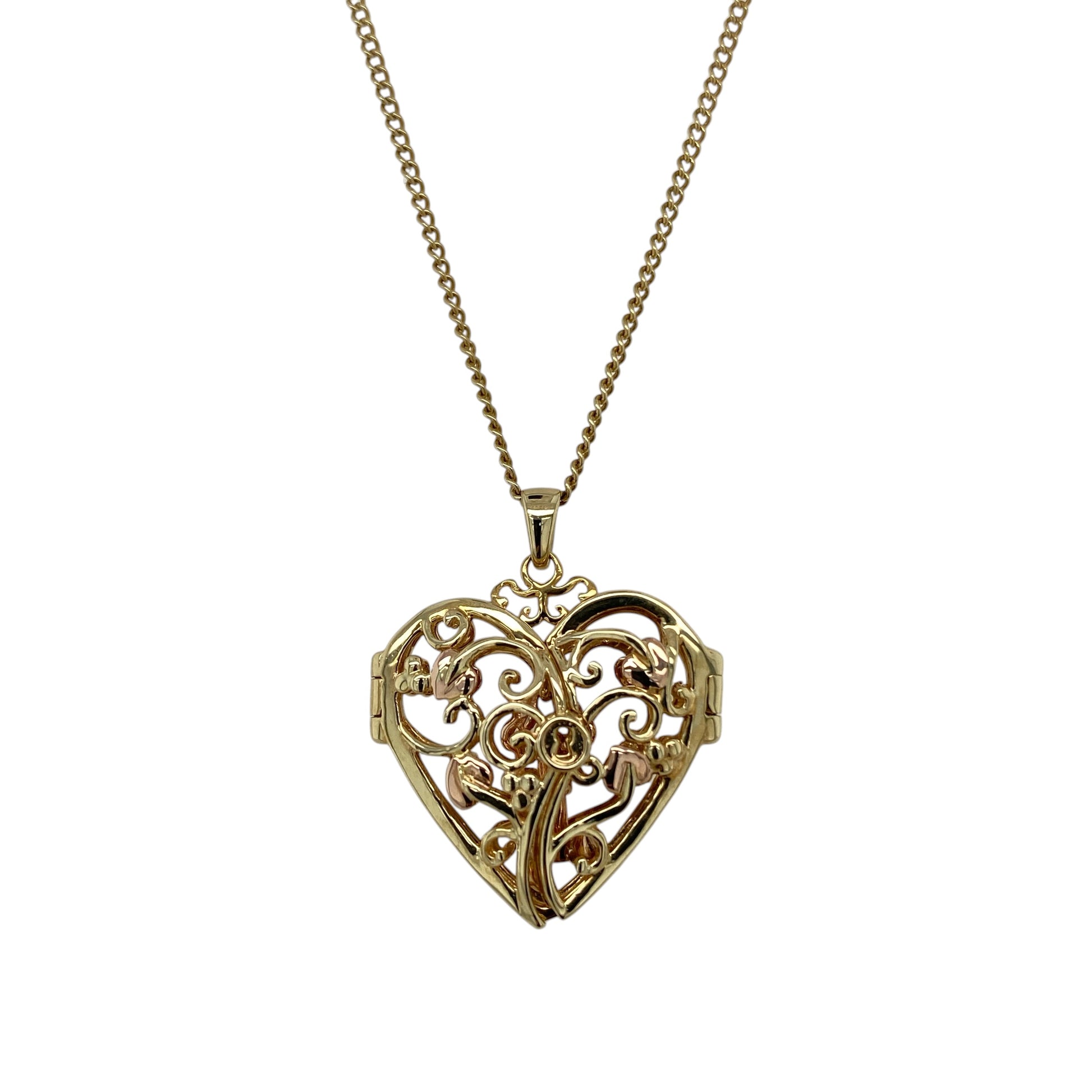 9ct Gold Clogau Kensington Heart Key Locket 18" Necklace