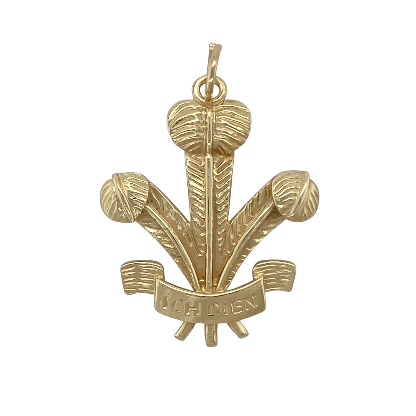 9ct Gold Welsh Three Feathers Pendant