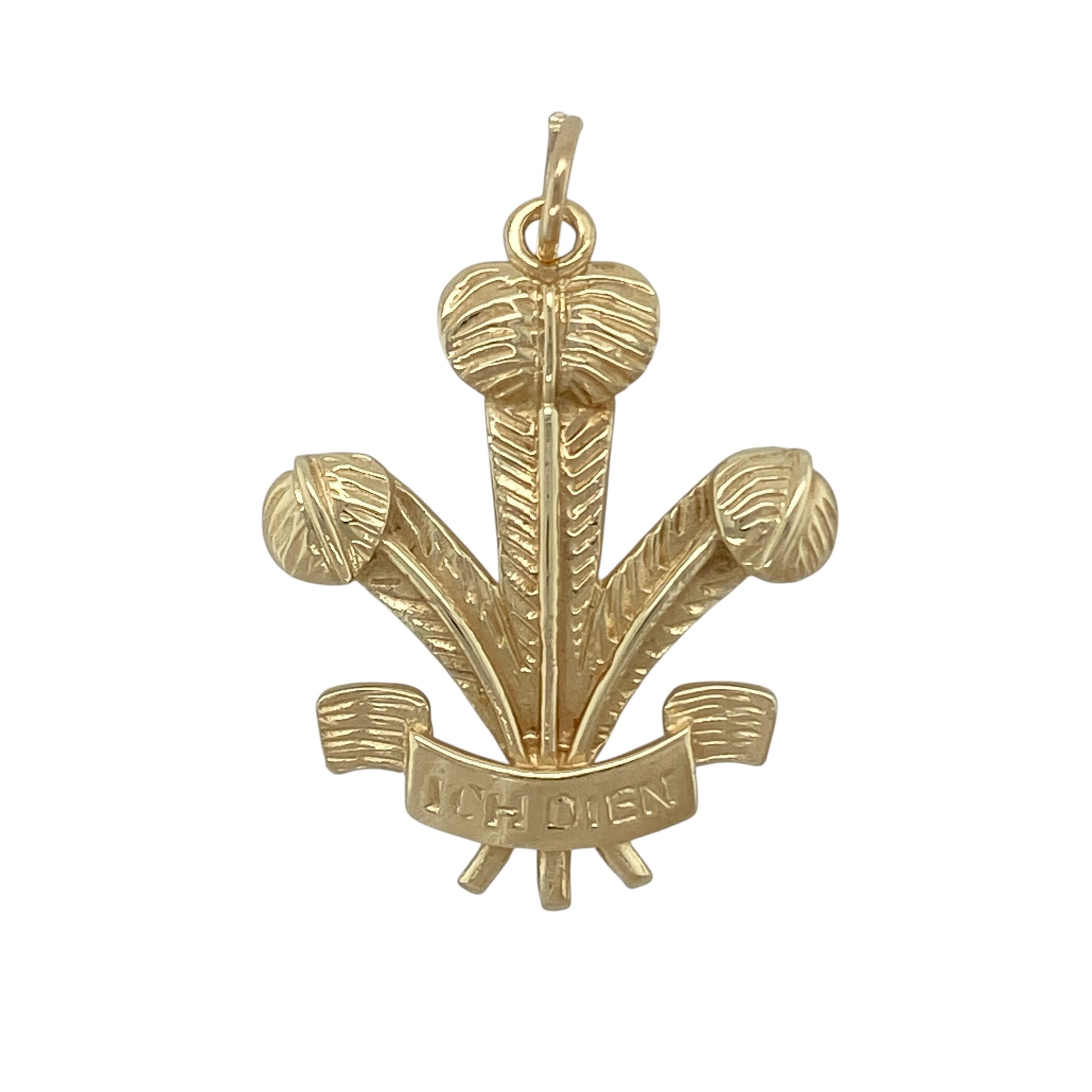 9ct Gold Welsh Three Feathers Pendant
