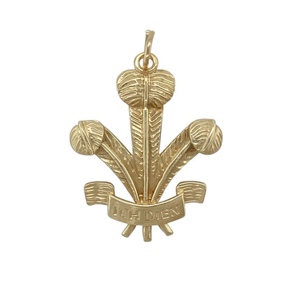 9ct Gold Welsh Three Feathers Pendant