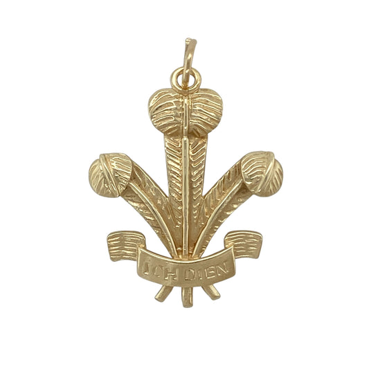 9ct Gold Welsh Three Feathers Pendant