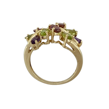 9ct Gold & Gemstone Leaf Style Ring