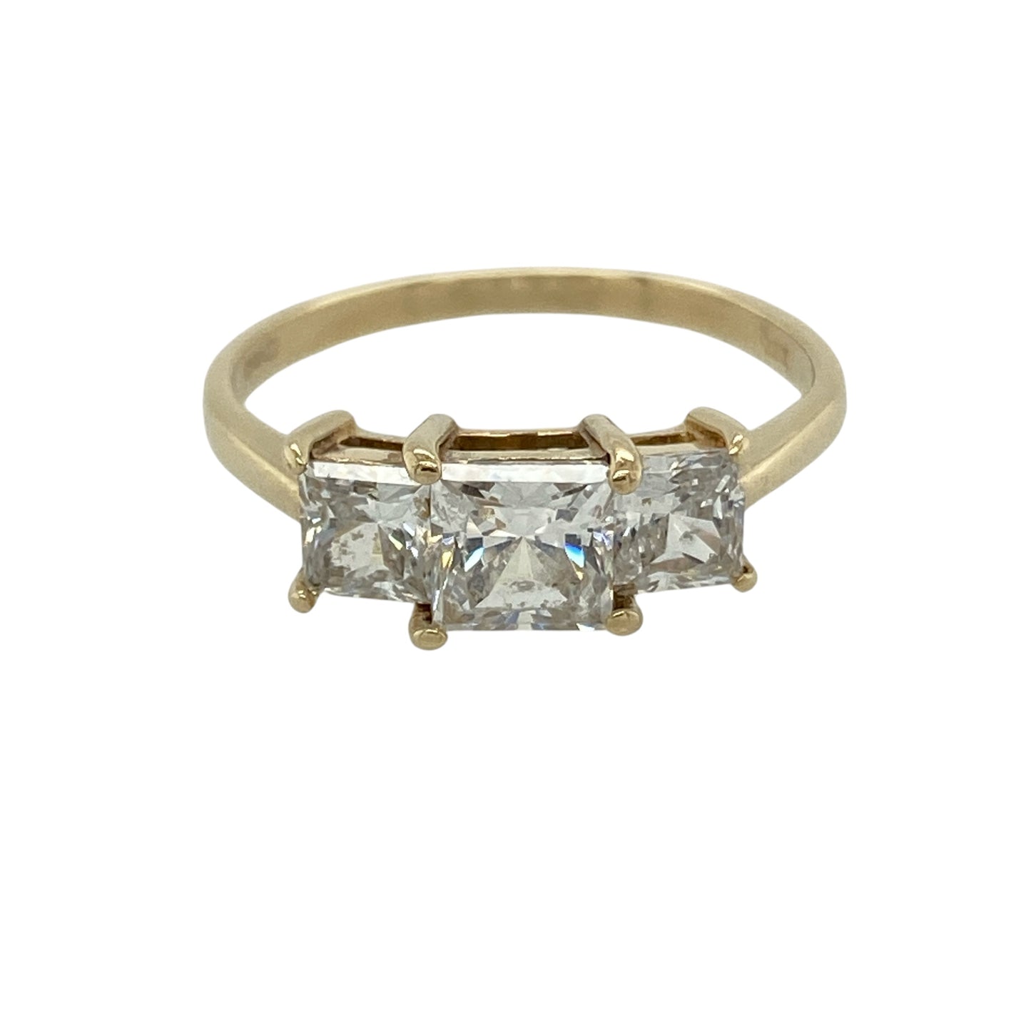 9ct Gold & Cubic Zirconia Set Trilogy Ring