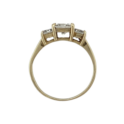 9ct Gold & Cubic Zirconia Set Trilogy Ring