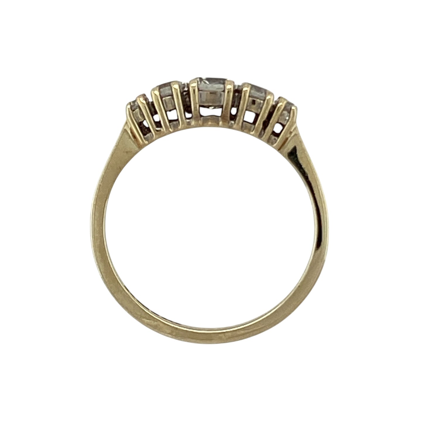 9ct Gold & Cubic Zirconia Set Five Stone Band Ring